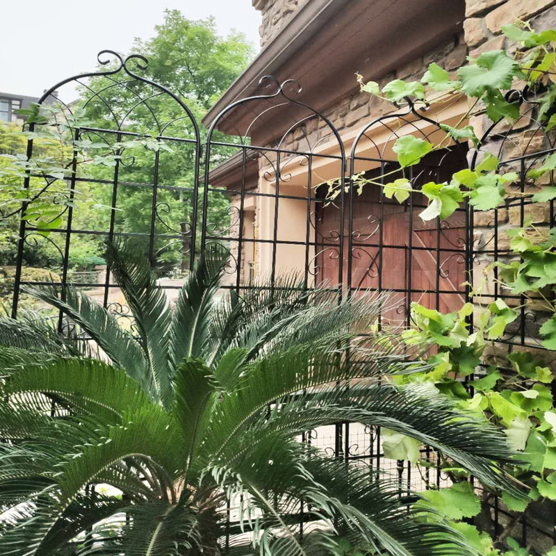 Porte-plantes en métal 86,7 po x 19,7 po x 2 po, noir, facile à installer et à assembler pour l'extérieur