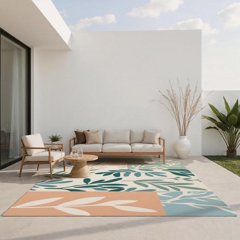 Tapis intérieur et extérieur Tranquil Vines, Rectangle 1'6" x 2'6"