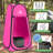 Portable Toilet for Adults with Pop Up Privacy Tent - Camping Toilet Travel Potty Bathroom Kit with Camping Shower Tent or Changing Room for Roadtrip, Beach or RV Travel by Wakeman Outdoors (Pink)-112509509