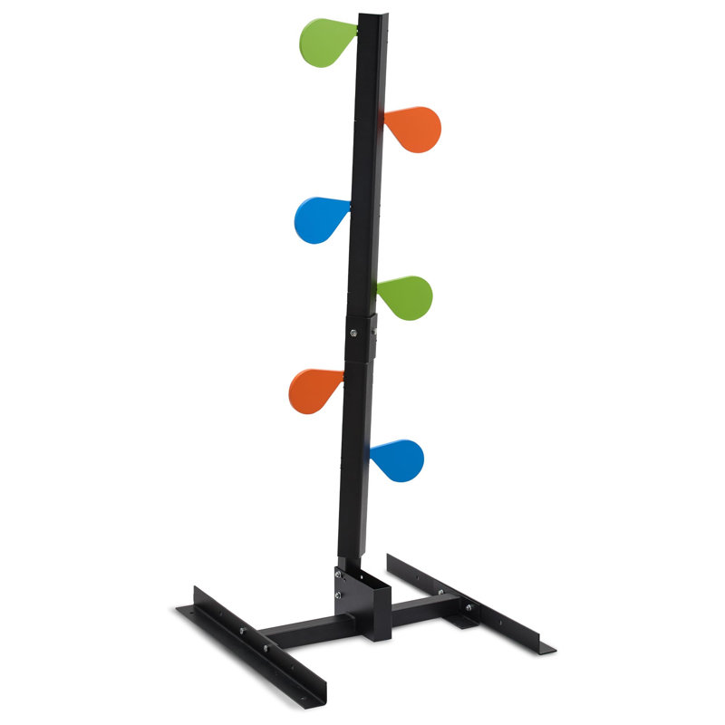 Ensemble d'arbre de duel en acier AR500. Support réactif de 6 raquettes de 6 pouces avec piquets pour l'entraînement au pistolet à air comprimé et aux granules