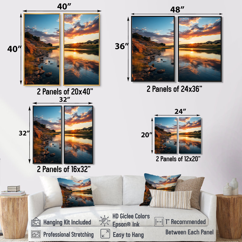 «Texas Sunset Ultra-Large Angle Landscape III - Large Texas», impressions sur toile, H 32 po x l 32 po, Toile tendue