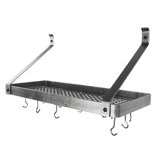Gourmet Handcrafted Flared Arm Deep Bookshelf Wall Mounted Pot Rack