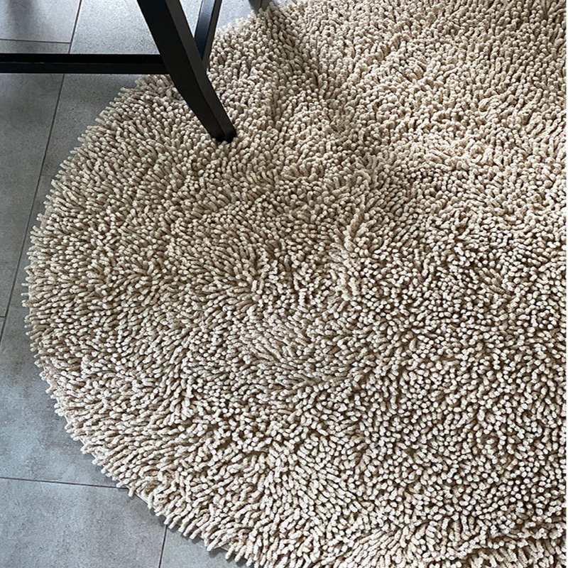Geis Solid Colour Cotton Area Rug, Round 120cm