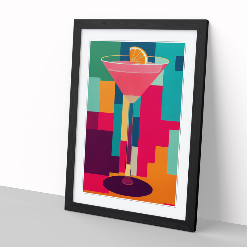 Cocktail Boho - Single Picture Frame Print, Black Framed, 64cm H x 46cm W