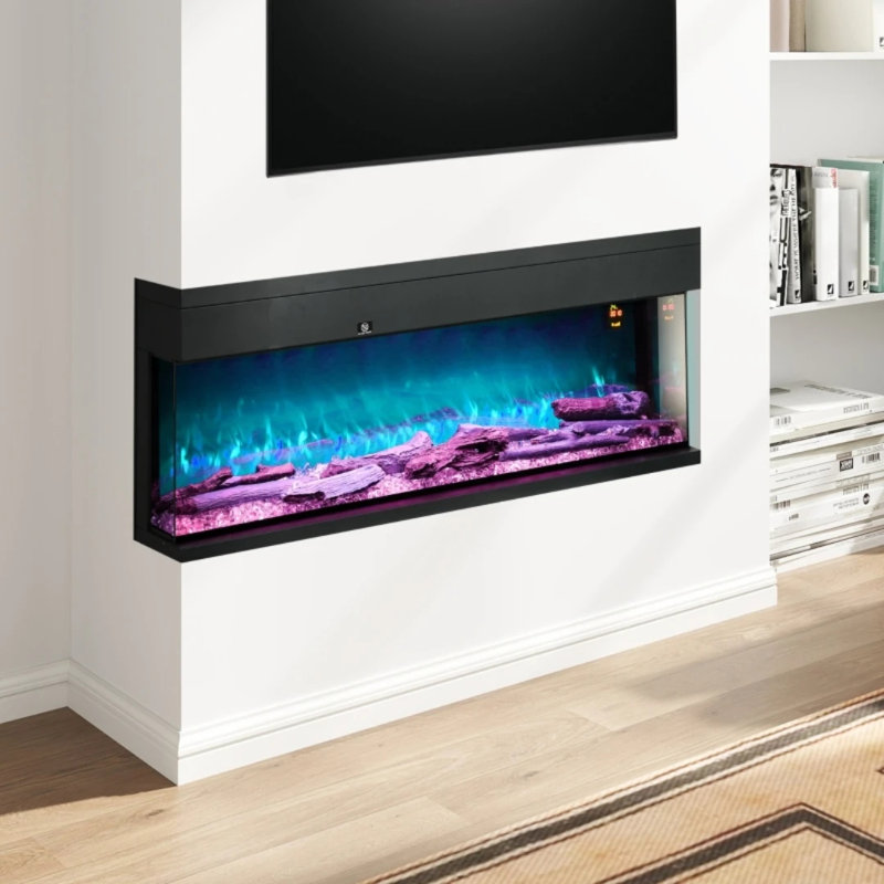 Ashleen Marlow Home Co. 26 cm W Black Fireplace, 127cm H x 26cm W x 50cm D
