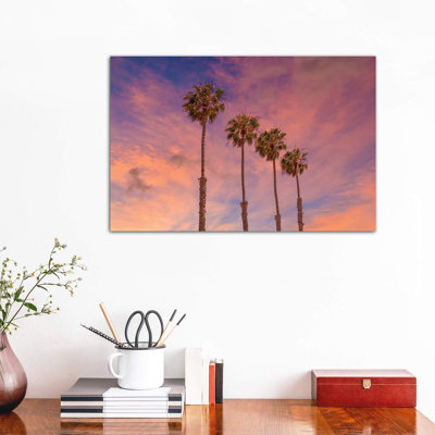 Palm Trees - Idyllic Sunset by Melanie Viola - Wrapped Canvas Print
