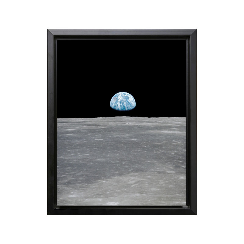 Apollo 11 Earthrise, Cadre noir, Canevas, H 11 po x l 14 po