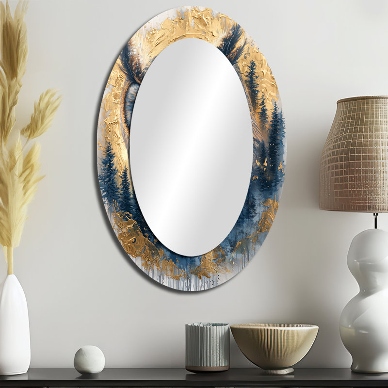 Miroir mural Dalk Owl Into Golden Forest Landscape III, 36 po x 24 po