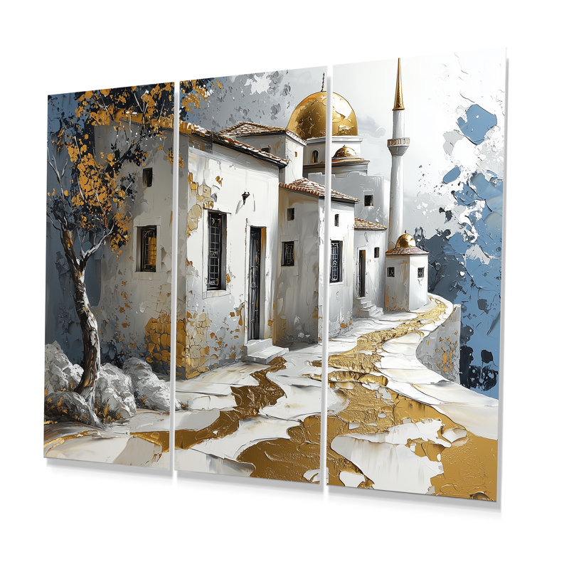 Ensemble de décorations murales Istanbul Gold Eastern Anatolia Village - Istanbul, Métal métal, H 40 po x l 60 po x P 1 po