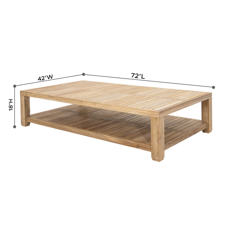 Stevani Rectangular Teak Outdoor Coffee Table