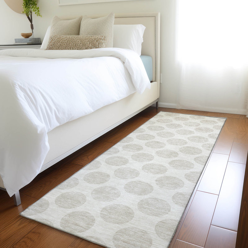 Tapis ivoire Prisco lavable à la machine de qualité supérieure, Tapis de couloir 2 pi 3 po x 7 pi 6 po