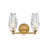 Ana 2-Light Bath Vanity w/ Faceted Heavy-Cut Diamond-Shaped Crystal Shades - Heritage Brass