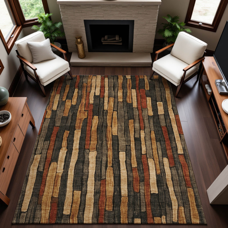 Tapis de qualité supérieure lavable à la machine Kumbhar AMF1301, Rectangle 10 pi x 14 pi