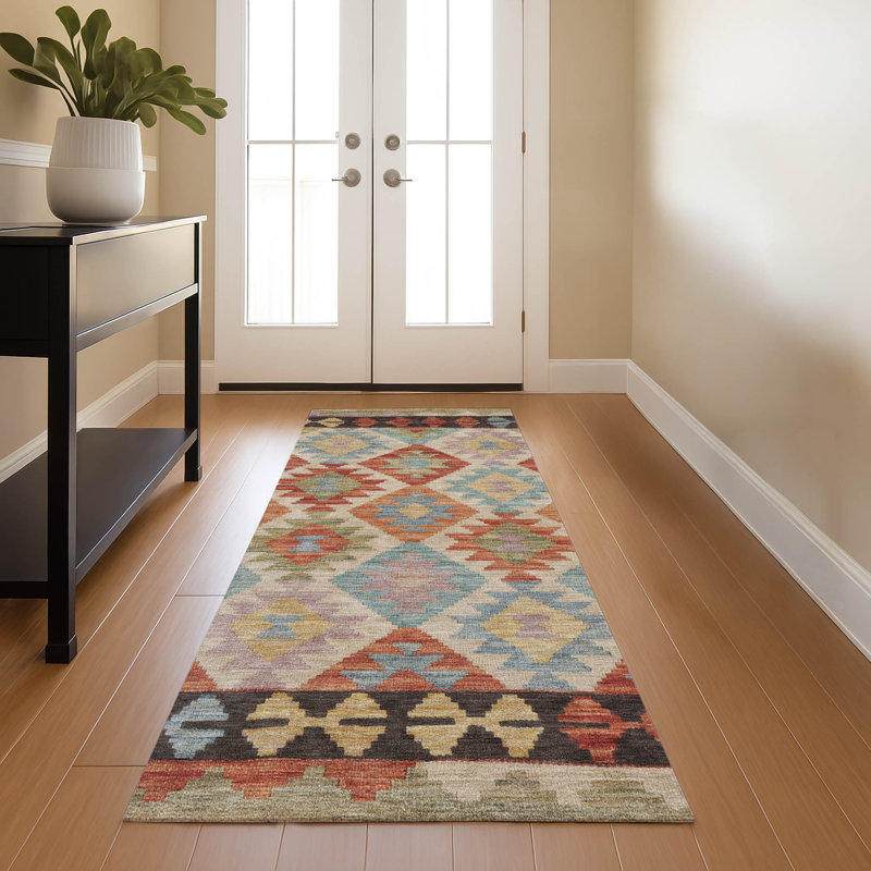 Premium Machine Washable Tara AMF1915 Tribal Rug, Runner 2'3" x 7'6"