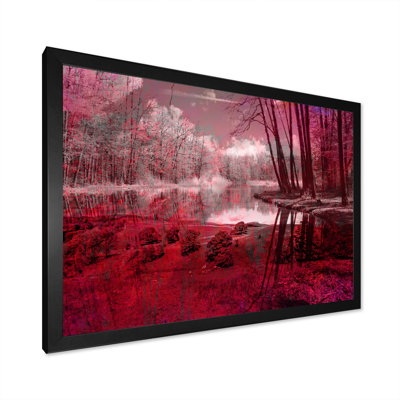 " Red Autumn Artistic Forest By The Lake IV "
