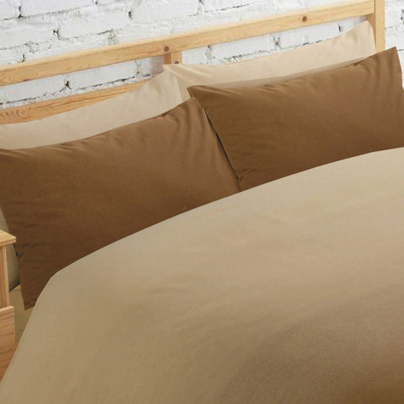 Odhren Cotton Blend Solid Colour Duvet Cover, Chocolate