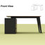L-Shaped Computer Desk with Storage Cabinet and Drawers, Corner Home Office Desk with Flexible Workspace Design-1711026475