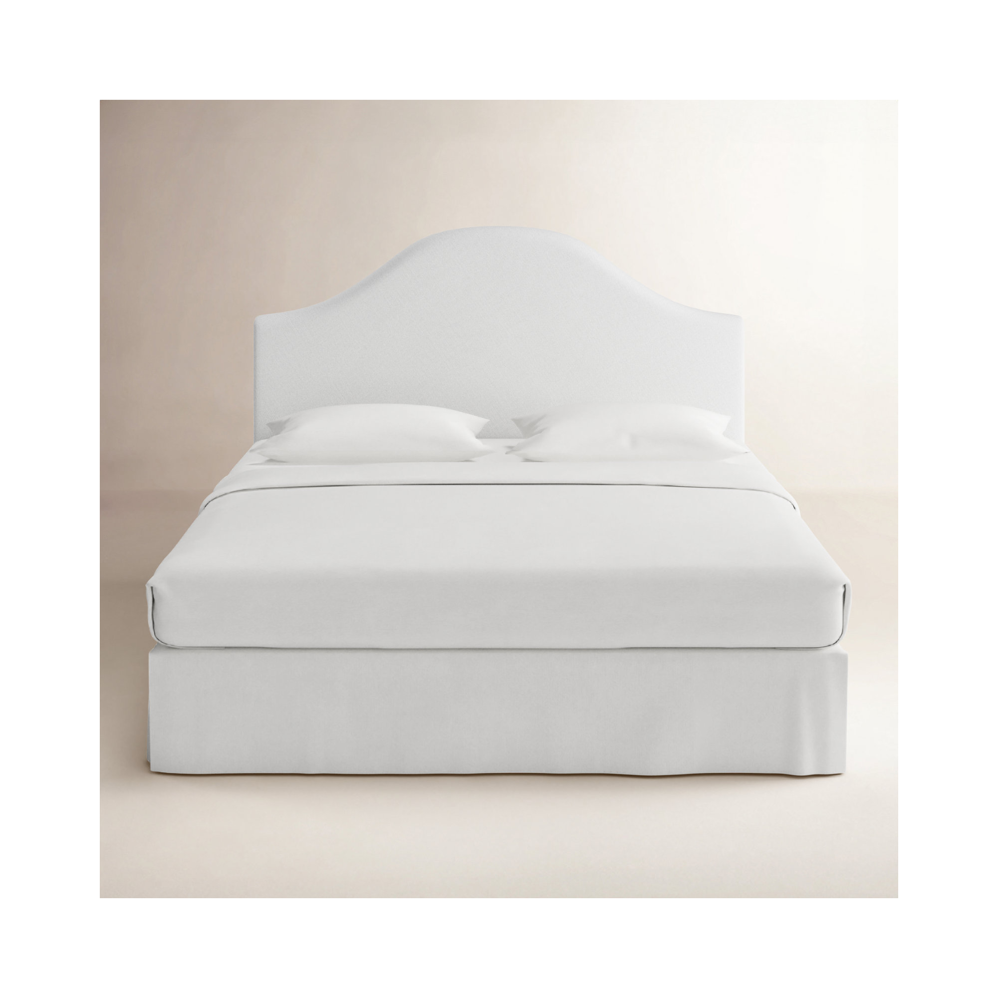 Hermosa Upholstered Panel Headboard, White Performance Twill, Queen