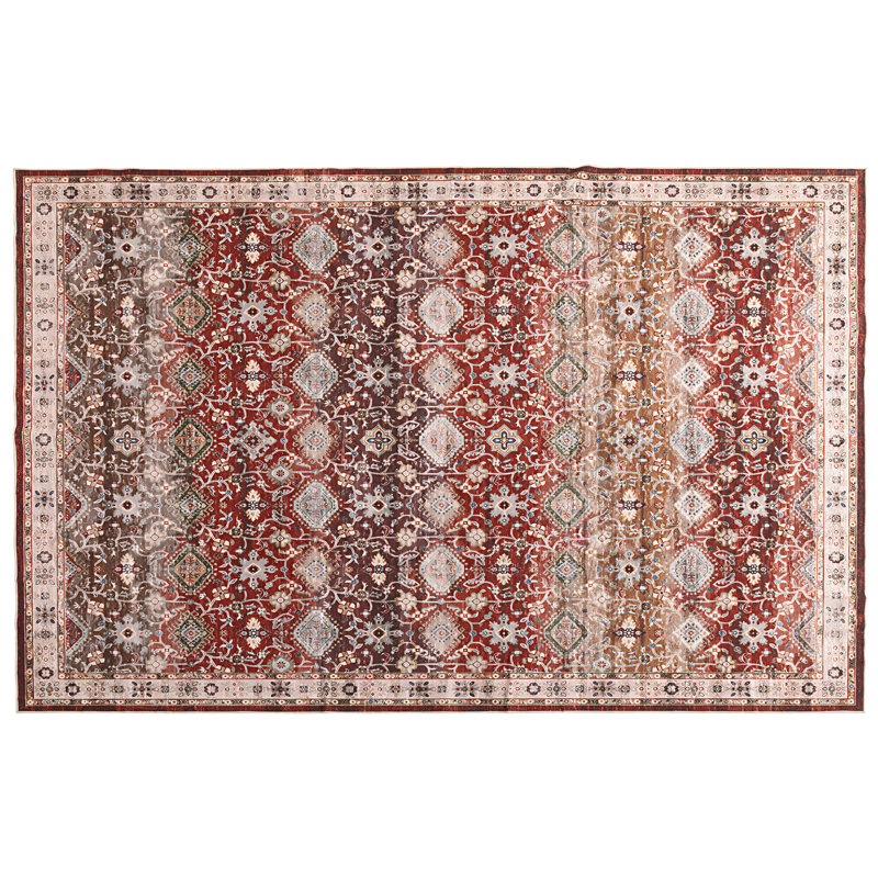 Tapis rétro lavable à la machine - Tapis doux avec envers antidérapant pour le salon, la chambre à coucher et le bureau