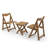 A foldable small outdoor leisure table and chair set with excellent materials includes 2 chairs and a rectangular table.