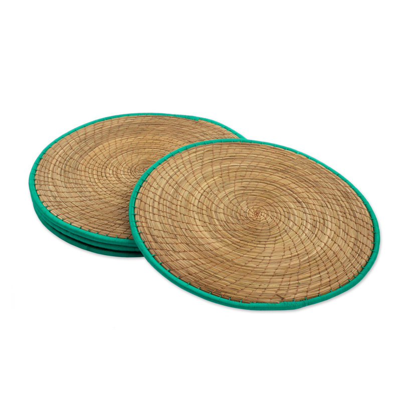 Polyester Round Placemats, Green