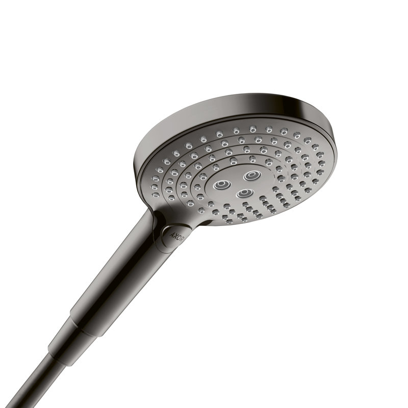 Showersolutions Rain Handheld Shower Head, Brushed Black Chrome
