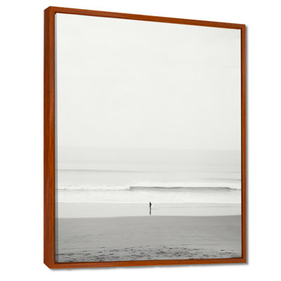 Minimalisme noir et blanc photo de plage V - art mural plage côtière