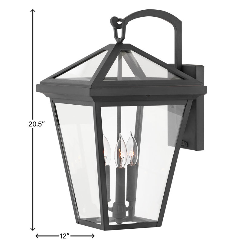 Alford Place 3-Light Outdoor Wall Lantern, Museum Black