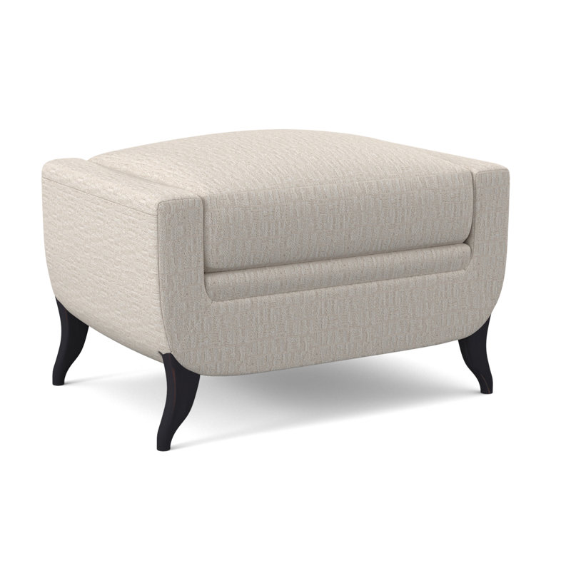 Armstrong Upholstered Ottoman, Vintage Ebony, White Caps Fog