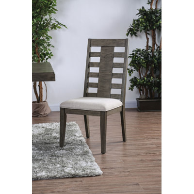 Chaise d'appoint à dossier échelle gris Gisla