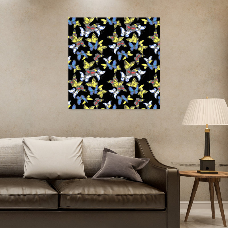 Art contemporain papillon contemporain, H 32 po x l 32 po