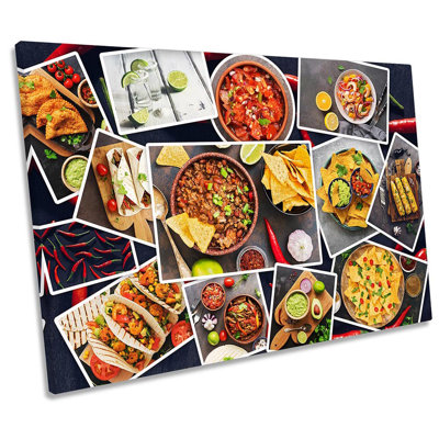 Mexican Food Collage Kitchen 1 Piece Wrapped Canvas Wall Art