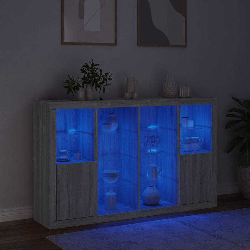 Azyra 163cm Sideboard, Grey Sonoma