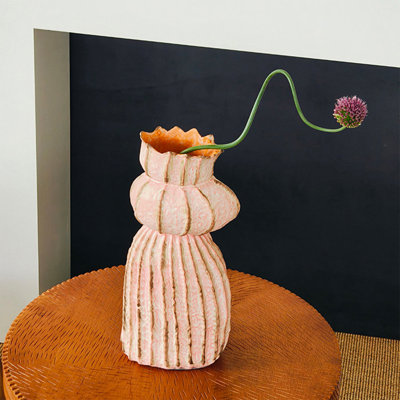 Light pink Vintage Novelty Ceramic Table Vase