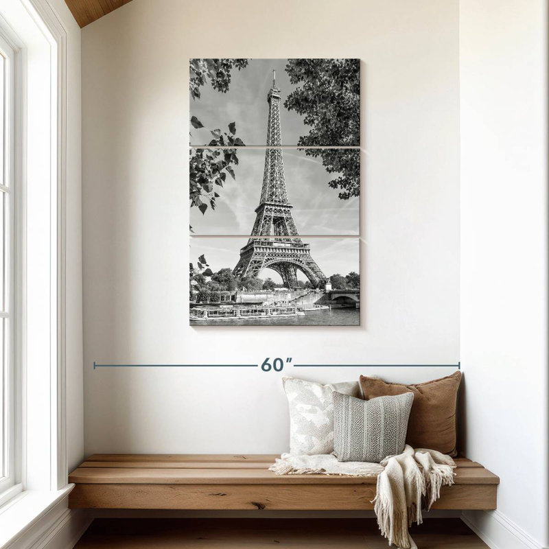 Lilie, Tour Eiffel et la seine, H 45 po x l 28 po