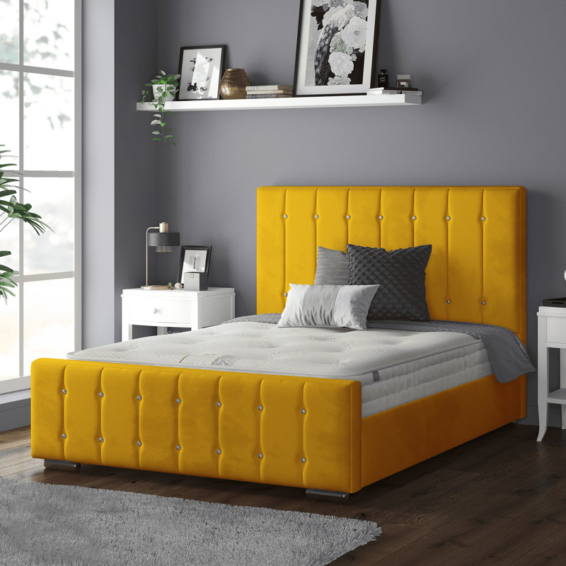 Chico Upholstered Bed, Turmeric, Double (4'6)