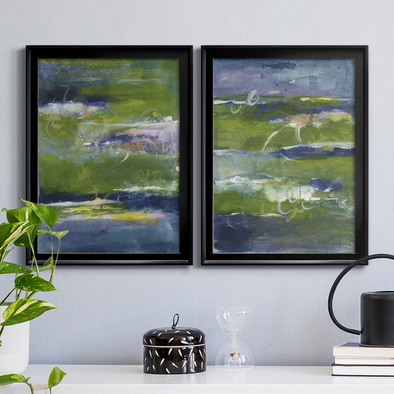 Bales of Color I - ensemble de 2 peintures sur toile encadrées, H 42,5 po x l 30,5 po x P 1 po, Noir