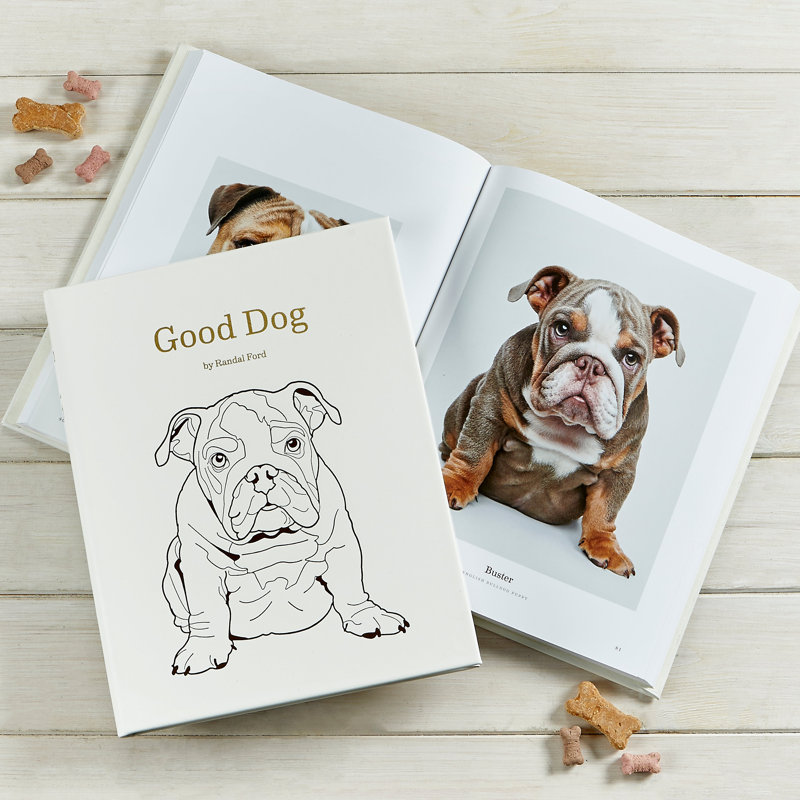 Graphic Image Good Dog Coffee Table Book, Leather, Ivory