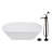 Kingston Arcticstone 67-Inch Solid Surface Oval Double Ended Freestanding Tub With Faucet Combo And Drain-114103863