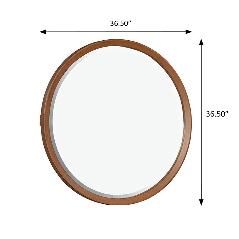 Miroir Mid-Century moderne 35,6 ", noyer, Bois brun