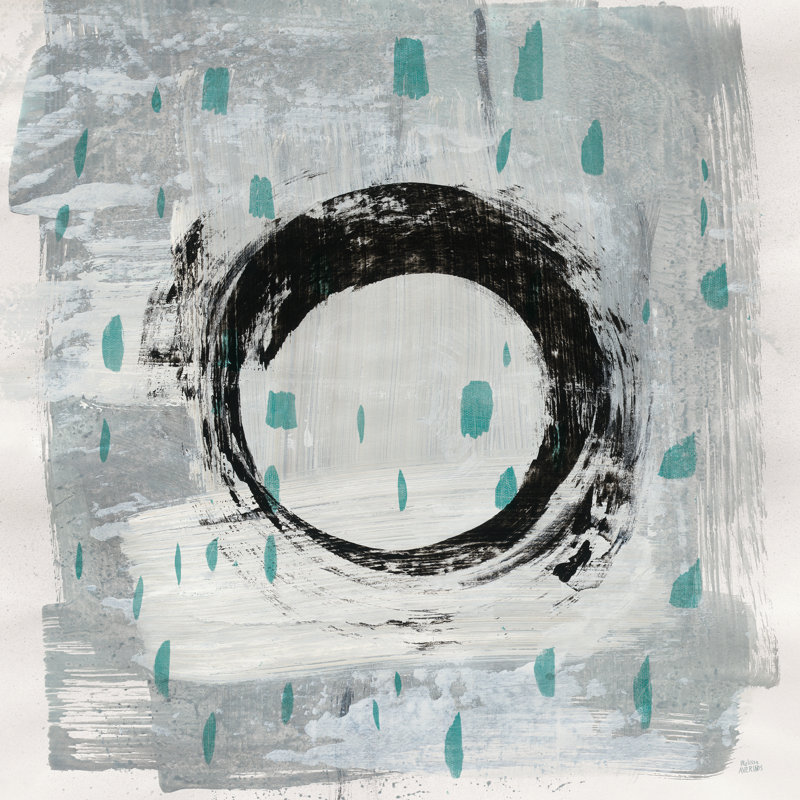 Zen Circle I Crop With Teal by Melissa Averinos - Wrapped Canvas Painting, 51cm H x 51cm W x 3.8cm D