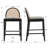 Modern Bar Stools Upholstered Counter Stools With Rattan Backrests And Wood Legs Kitchen Stools For Island Set of 4-1814217215-1814217090