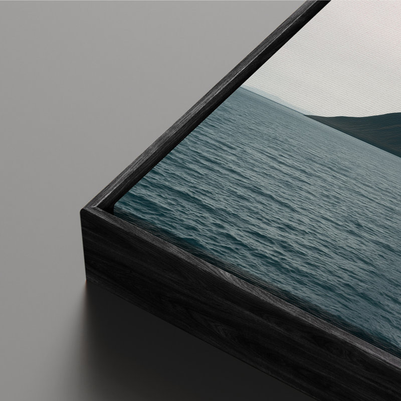 Art mural sur toile encadrée - «Lone Mountain Sea», impressions murales pour chambre à coucher - 16 po x 24 po, Noir