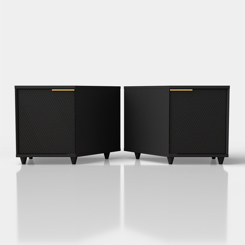 Meuble télé d'angle avec rangement Modern, Noir