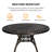 48" Round Patio Dining Table for 6 Person Cast Aluminum Patio Splicing  Table with Umbrella Hole,Bronze（Excluding Chairs）-1465406000