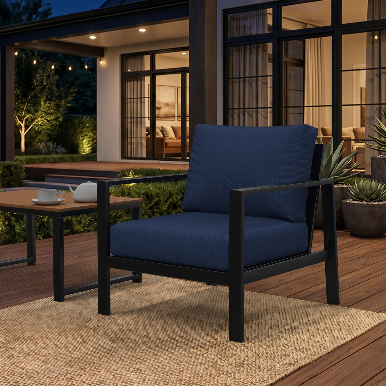 Lani 24" Sunbrella® Seat and Back Cushion, Sunbrella® Canvas Navy