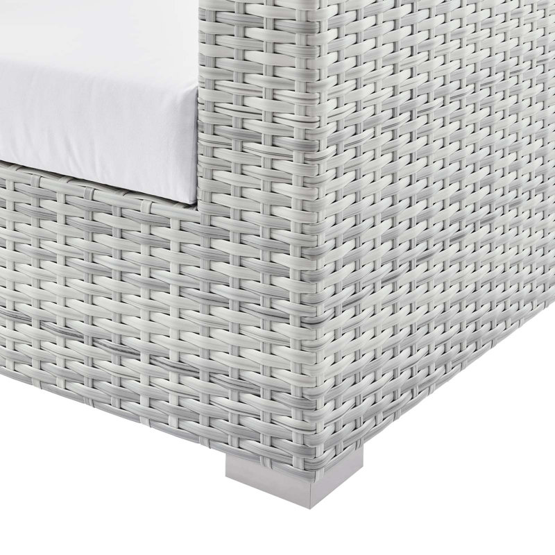 Convene Outdoor Patio Left-Arm Loveseat, White, Right Hand Facing