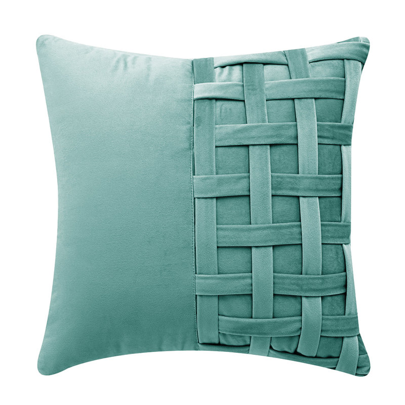 Pre-Decorated Velvet Throw Pillow, Teal