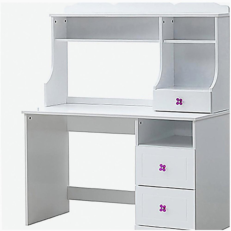 White double-drawer writing desk