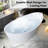 Empava 59 In. X 29.5 In. Freestanding Flat Bottom Bath Tub Oval Soaking Bathtub With Center Drain In White
